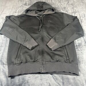 Vintage Y2K Oakley Brand Logo All Over Print‎ Black Hoodie Sweatshirt Sz L